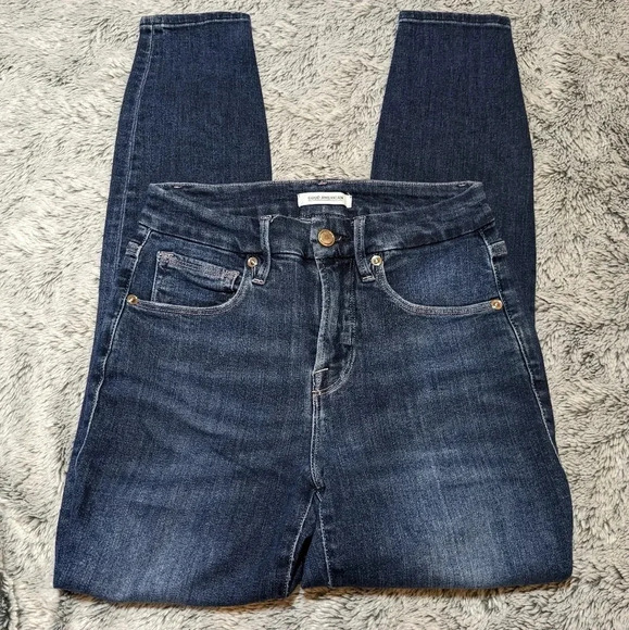 Good American Good Legs Crop Blue Jeans Size 2 / 26 Skinny - Picture 3 of 6